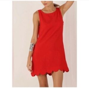 Kate Spade X Target Red Sleeveless Scalloped Hem Mini Dress Medium Easter NWT